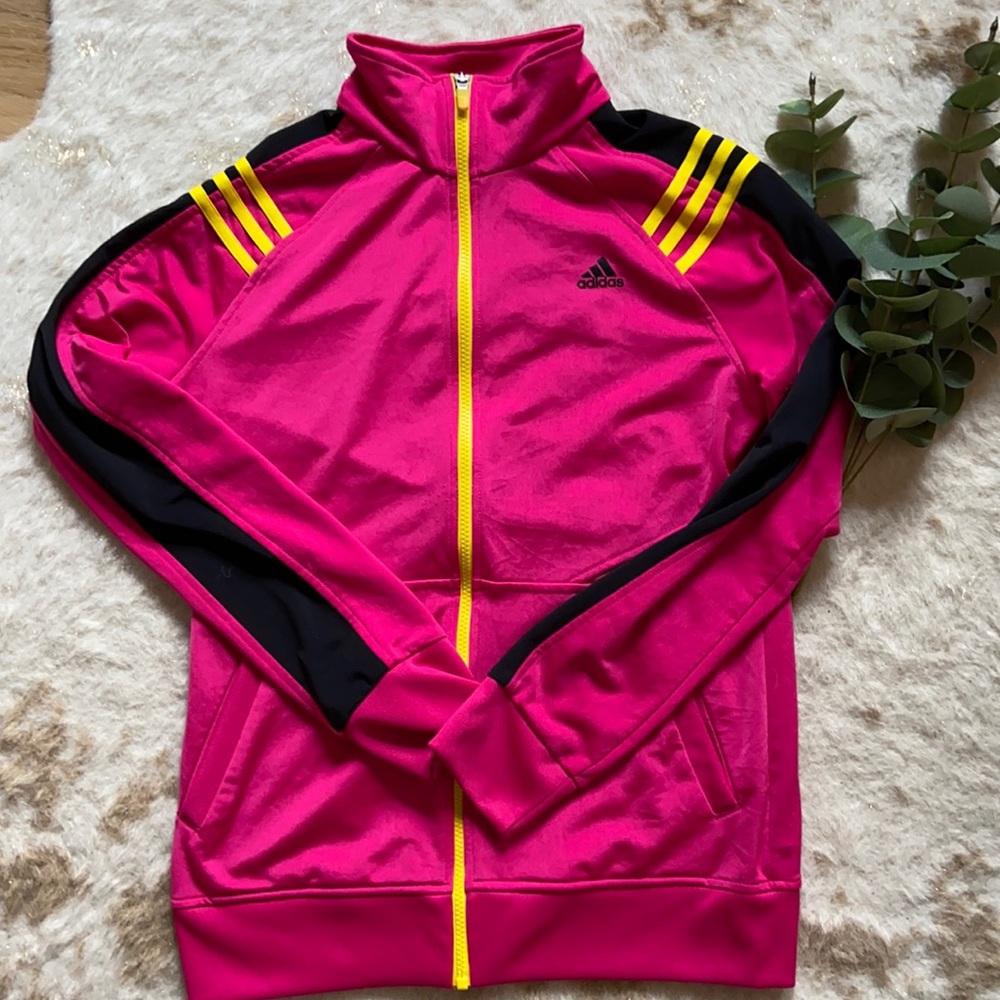 Adidas Full-Zip Climalite Athletic Pink Jacket